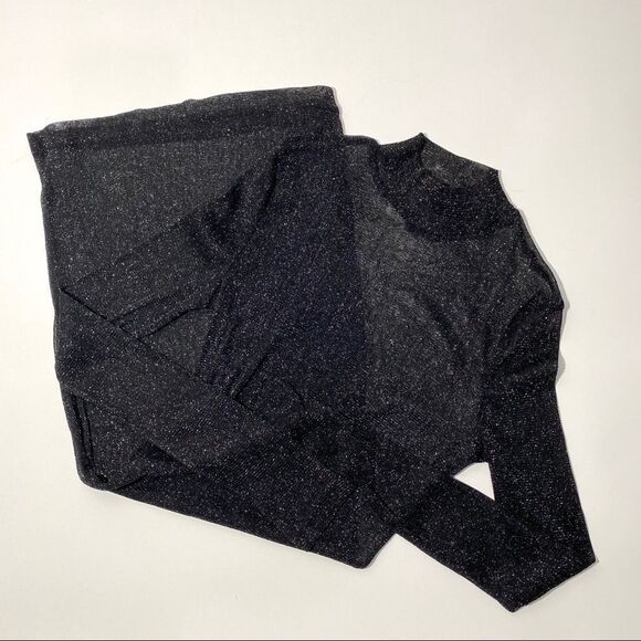 Shein Glittery Sheer Long Sleeve Dress - Picture 3 of 4